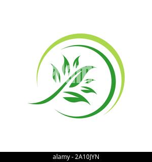 green leaf eco friendly logo design vector icon illustrations Stock Vector