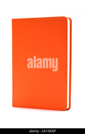 Orange diary isolated on white background Stock Photo