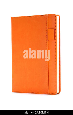 Orange diary isolated on white background Stock Photo