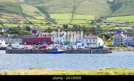 PORTMAGEE, IRELAND - AUGUST 12, 2019: A view of Portmagee, from Valentia Island in County Kerry in Ireland. Stock Photo