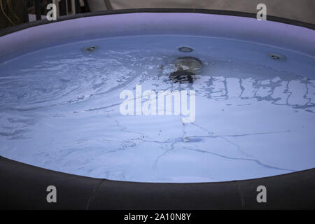 Private Jacuzzi in resort, spa and pool, hydrotherapy Stock Photo
