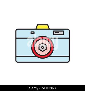 Fancy colors camera glyph icon isolated on white. EPS10 Stock Vector