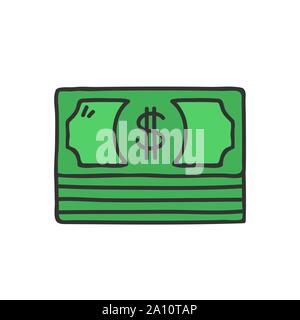 American dollars glyph icon isolated on white. EPS10 Stock Vector