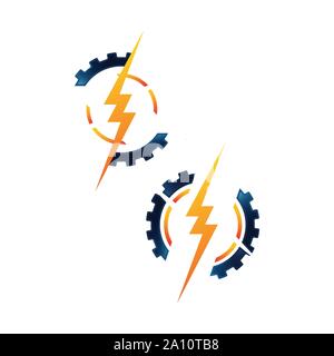 electric repair electrician logo design concept vector icon template Stock Vector