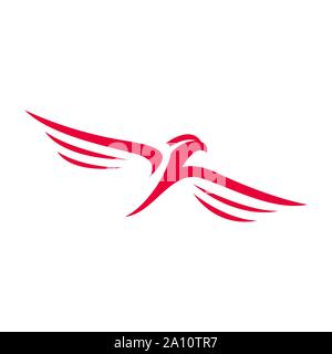 Hawk Falcon Eagle vector Logo design icon illustration Template Stock Vector