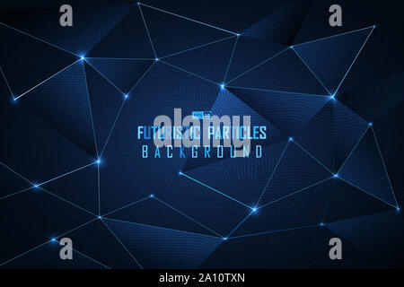 Abstract blue dot futuristic particles background. Use for poster, artwork, template design. illustration vector eps10 Stock Photo