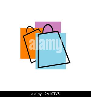 shopping bag logo design icon online shop symbol vector illustrations Stock Vector