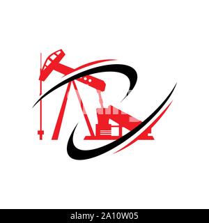 oil rig logo design icon vector symbol concept illustrations Stock Vector