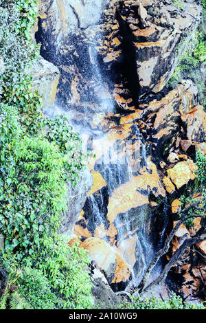 Waterfalls from Cherrapunji Plateau, the wettest place on earth, East Khasi Hils. Meghalaya, North East India. Stock Photo