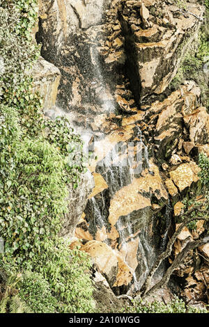 Waterfalls from Cherrapunji Plateau, the wettest place on earth, East Khasi Hils. Meghalaya, North East India. Stock Photo