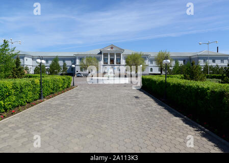 The KarLag Museum, housed in the old KarLag headquarters building in Dolinka, close to Karaganda, Kazakhstan. Stock Photo