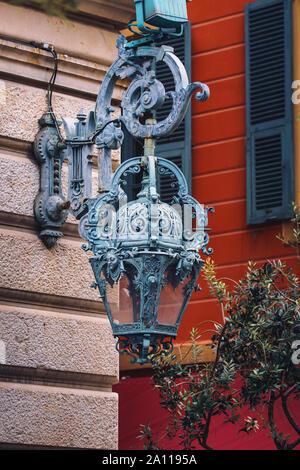 Antique lanterns on building of Opera de Nice. Stock Photo