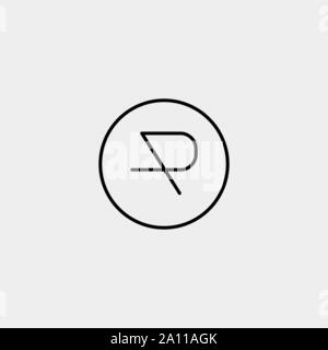 Letter AP AR R Monogram Logo Design Minimal Stock Vector