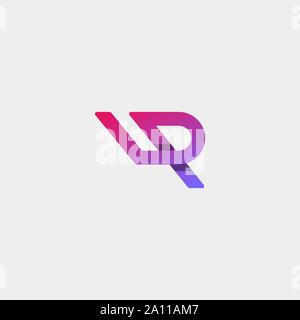 Letter LP LR Monogram Logo Design Minimal Stock Vector