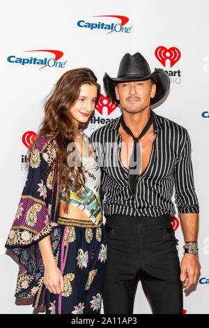 Audrey McGraw and Tim McGraw at the 2019 iHeartRadio Music Festival