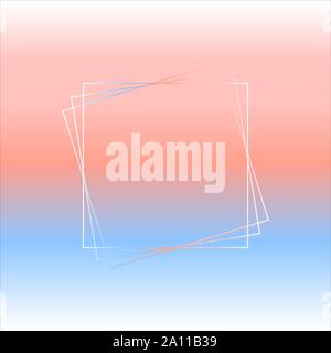 Frame from three squares on gradient background. Suitable for wallpaper, banner, background, card, book illustration, landing page. Vector illustration. EPS10 Stock Vector