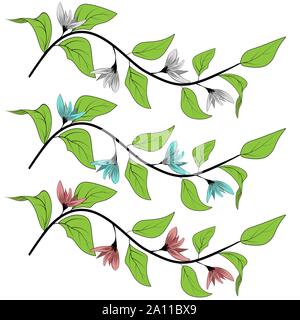 Element decorative floral. Graphic element collection. Colorful vector illustration. Wedding floral set. Decorative color art. Spring blossom Stock Vector