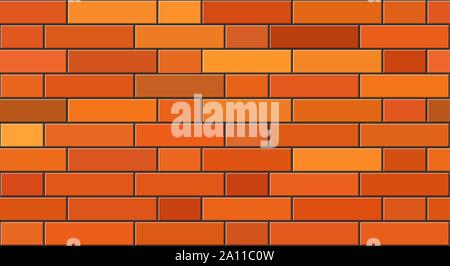 Realistic seamless brick walls. Brick background for design. Flat design. Stock Vector