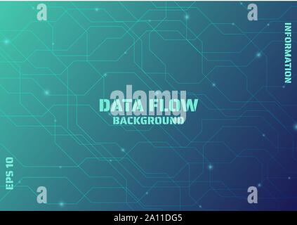 Data flow background modern design line complex style with light flow. vector illustration Stock Vector