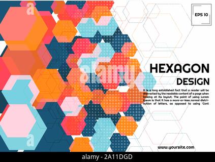 Abstract hexagon background modern style geometric complex design. vector illustration Stock Vector