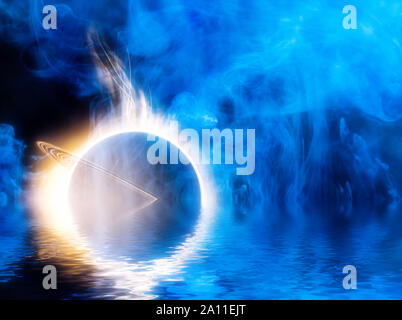 Abstract background - colorful glowing ellipse. Stock Photo