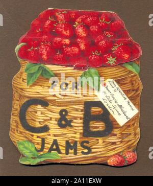 Die cut advertisement for Crosse & Blackwell jams from their Kentish Farms Stock Photo