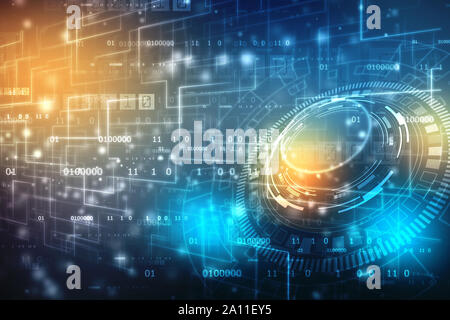 Abstract technology background. Digital innovation concept, Technology Circle background, Cyberspace Concept Stock Photo