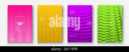 Minimalist modern cover collection design. Dynamic colorful halftone gradients. Future geometric patterns wave and zigzag vector background. Trendy mi Stock Vector