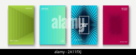Minimalist modern cover collection design. Dynamic colorful halftone gradients. Future geometric patterns lines and dots vector background. Trendy min Stock Vector