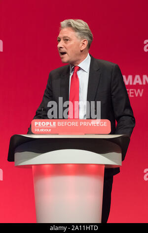 Brighton, UK. 23rd Sept 2019. Richard Leonard British Labour Party politician serving as the Leader of the Scottish Labour Party giving the Scotland Report at the Labour Party Annual Conference 2019 Credit: Alan Beastall/Alamy Live News. Stock Photo