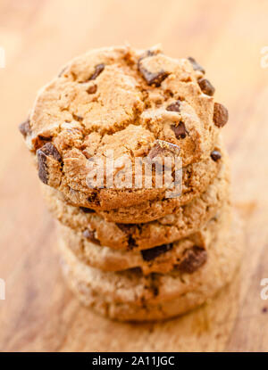 Chocolate chip cookies stack Stock Photo