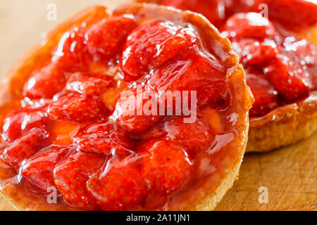 Strawberry tart close up Stock Photo