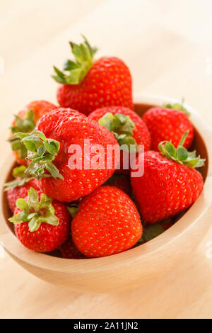 Strawberries in a bowl, pile Stock Photo