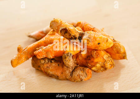 Turmeric, root spices, raw Stock Photo