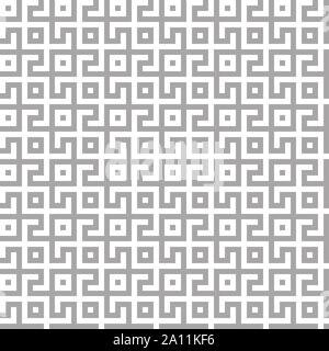 Abstract seamless maze pattern. Geometric silver and white background design. Vector illustration Stock Vector