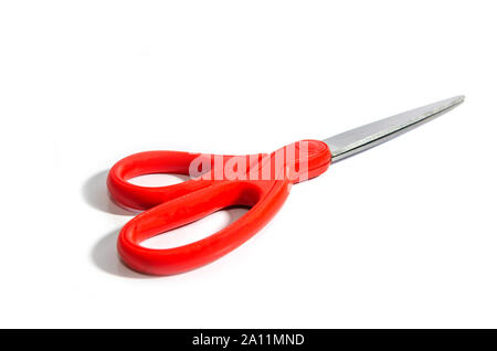 Red scissors isolated from white background Stock Photo