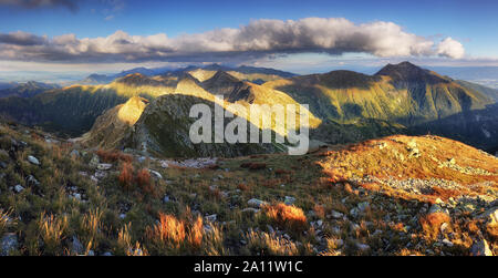 Mountain sunset in Slovakia mountain -  Rohace, Tatras panorama Stock Photo