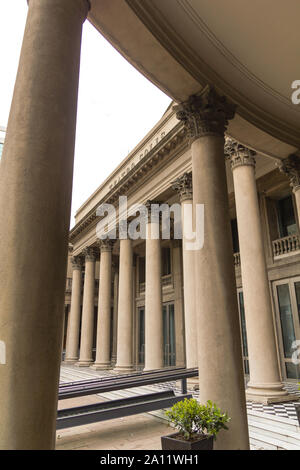 Famous Colonnade of Theater Solis in Montevideo (one of the oldest in Latin America). Montevideo, Uruguay Stock Photo