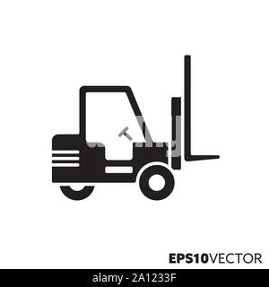 Forklift glyph icon. Symbol of freight and transportation. Industry flat vector illustration. Stock Vector