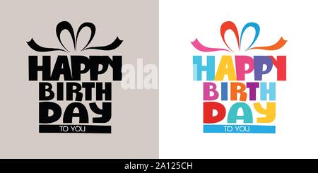 3D Cute rainbow colorful bubble with pattern calligraphy of happy birthday for an anniversary celebration and invitations greeting card on the white b Stock Vector