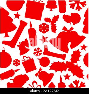 Seamless vector christmas pattern from various shapes Stock Vector
