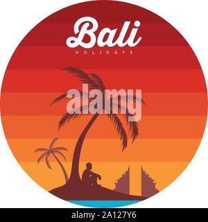 beach vacation travel sign theme summer holiday vector Stock Vector