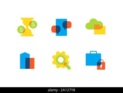 Business and finance - flat design style icons set Stock Vector