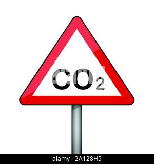 triangular warning sign CO2 environmental pollution vector illustration EPS10 Stock Vector