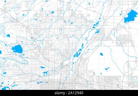 Rich detailed vector area map of Thornton, Colorado, USA. Map template for home decor. Stock Vector