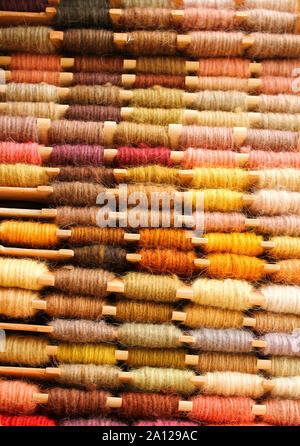 Colored thread for sewing in spools Stock Photo