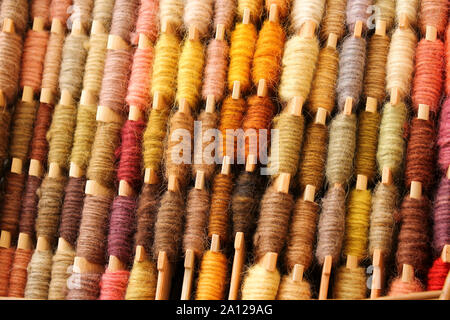 Colored thread for sewing in spools Stock Photo