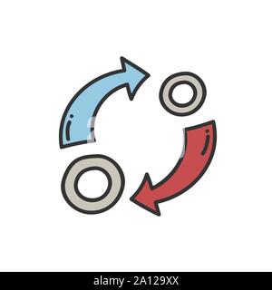 Reinvestment interest thin line icon. Vector Illustration design Stock Vector