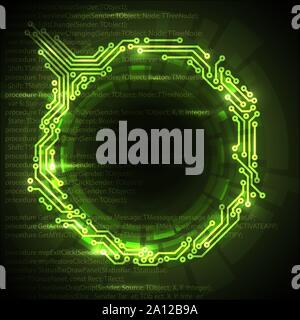 Vector Abstract green technical background with place for your text Stock Vector