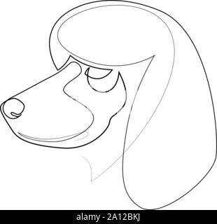 Continuous line Poodle. Single line minimal style dog vector illustration Stock Vector